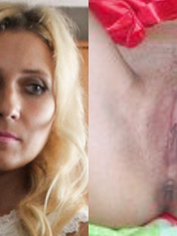 beautiful blonde wife Ksenia face and pussy