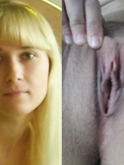 beautiful blonde wife Ksenia face and pussy