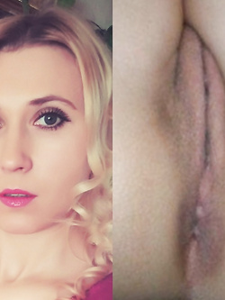 beautiful blonde wife Ksenia face and pussy